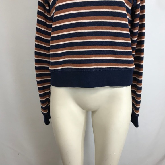 Madewell Striped Long Sleeve Raglan Pullover Sweatshirt Women Size S - Picture 3 of 8
